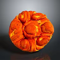 Freshly Baked Golden Brown Swirl Pastry Bun With Delicious Fluffy Texture And Round Shape