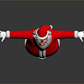 Elderly Man in Santa Claus Costume Spreading Arms with Red Hat and White Beard
