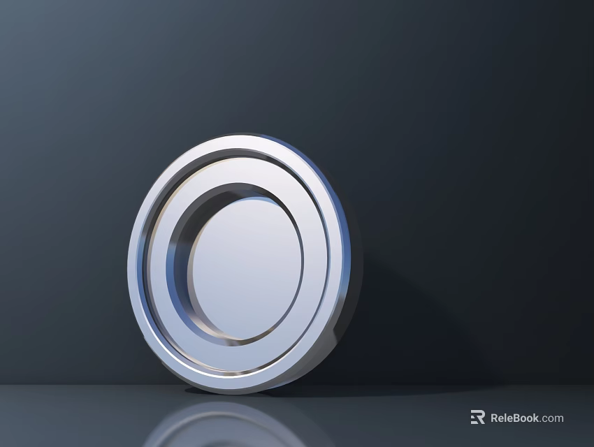 Smart Machine Silver Circular Mechanical Component Featuring Reflective Surface Design 3d model 