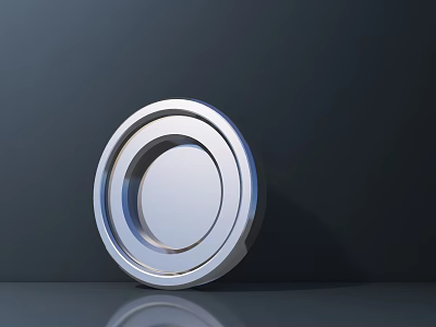 Smart Machine Silver Circular Mechanical Component Featuring Reflective Surface Design 3d model