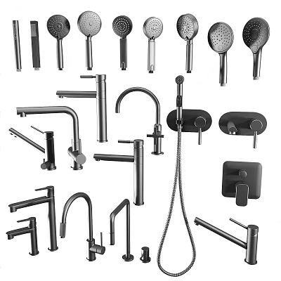 Modern Shower Head Collection With Handheld Ceiling Mount And Contemporary Design Features 3d model