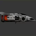 Futuristic Silver Racing Car With Streamlined Body Mechanical Details And Red Accents