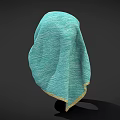 Teal Headscarf With Gold Trim In Lightweight Fabric Head Wrapping Style