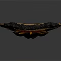 Ornate Decorative Weapon With Gold And Black Design Spiked Top And Red Tassels