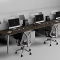 Office Office Desk and Chair Computer Chair Card Seat Computer Ornaments 3d model
