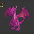 Mythical Dragon With Spread Red Orange Wings White Horns And Scaled Body