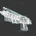 Futuristic Tactical Gun With Black Body Orange Accents Barrel And Grip Design