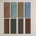 Assorted Decorative Wall Panels With Different Colors And Textured Patterns 3d model