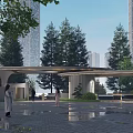 Modern Gate Oval Round Tree Gate House 3d model