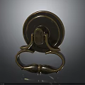 Vintage Brass Door Knocker With Circular Base And Ornate Ring Handle Shiny Surface