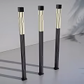 Modern Outdoor Pillar Lights With Sleek Black Design And Illuminated White Panels For Garden