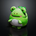 Cute Green Frog Shaped Plush Bag With Big Eyes And Pink Cheeks