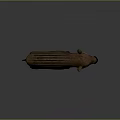 Realistic 3D Model of Brown Striped Wild Boar Standing on Gray Background