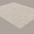 Light Gray Square Rug With Geometric Pattern And Textured Design For Modern Decor 3d model