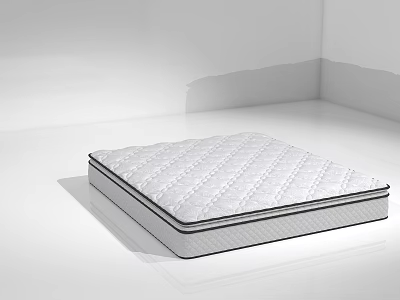 Supportive Quilted Mattress With Diamond Pattern And White Surface In Bright Room 3d model