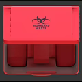 Red Biohazard Waste Bins With Foot Pedal Medical Disposal Equipment