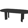 Sleek Modern Black Oval Dining Table With Cylindrical Legs And Minimalist Design