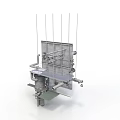 Industrial Mechanical Equipment Featuring Metal Frame Vertical Rods And Support Structure 3d model