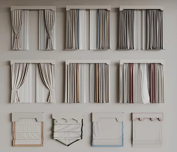 New Chinese Curtain 3d model