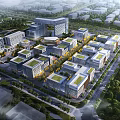 Modern Industrial Factory Park Featuring Multiple Buildings Green Areas And Planned Layout