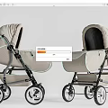 Modern stroller 3d model