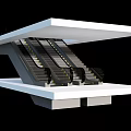 Modern Escalator Structure Design With Multiple Parallel Units And Two Level White Platforms 3d model