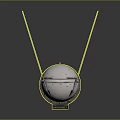 Silver Spherical Equipment With Cylindrical Base Slender Antennas And Attached Label 3d model