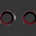 Red And Black Leather Knee Pads With Adjustable Straps And Metal Buckles