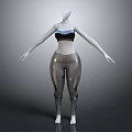 Stylish Women's Black Crop Top With Silver Metallic Leggings Fashion Outfit
