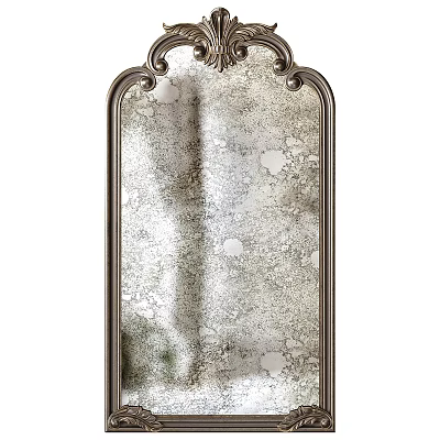 Elegant Ornate Vintage Mirror with Decorative Frame and Marble Like Textured Surface 3d model
