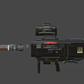 Modern Weapon Collection Featuring Multiple Launcher Designs With Black And Red Details 3d model