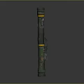 Green Military Missile Weapon With Yellow Stripes And Tactical Design