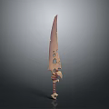 Decorative Bladed Weapon With Unique Hole Design And Ornate Handle