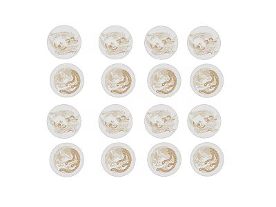 Decorative Ornament Set With Circular Design Intricate Patterns Arranged In Grid Layout For Home Decor 3d model