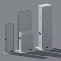 White Vertical Storage Lockers Design With Different Sizes And Front Panels 3d model