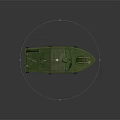 Green Military Ship With US Flag Lifebuoy And Number 135