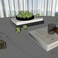 Green Pears In Black Tray With Stacked Books Glass Cup And Candle Tabletop Decorative Set