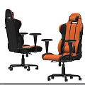 Ergonomic Black and Orange Office Chair With Wheeled Base Adjustable Armrests And Reclining Backrest