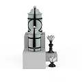 Modern Stylish Living Room Decor With Exquisite Ceramic Jars And Lotus Shaped Candlestick Ornaments