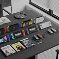 Diverse Entertainment Electronics With Game Consoles Colorful Controllers And Cartridges On Desk
