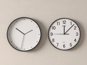 Modern clock wall clock combination 3d model