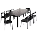 Modern Wooden Dining Table Set With Matching Dining Chairs And Simple Natural Design