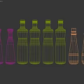 Various Condiment Bottles With Different Designs For Kitchen Seasonings Including Olive Oil And Honey