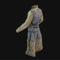 Traditional Layered Robe With Long Sleeves Dark Outer Fabric And Quilted Inner