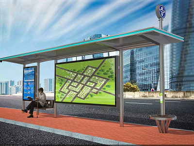 Bus stop bus stop bus stop bus stop bus stop modern platform stainless steel bus stop 3d model