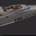 Luxury Modern White Yacht With Wooden Deck And Upper Deck Design