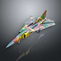 Detailed Military Fighter Jet Model With Camouflage Paint And Aerodynamic Design
