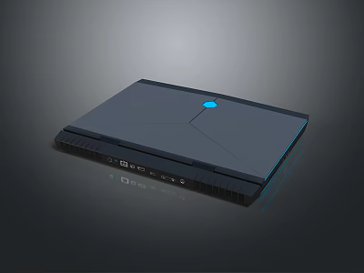 Sleek Modern Laptop Featuring Blue Lighting Cooling Vents And Stylish Design 3d model