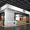 Modern Exhibition Booth with Home Decor Display Area Furniture and Decorative Plants
