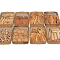 Assorted Fresh Breads Displayed In Wicker Baskets With Croissants Rolls And Buns